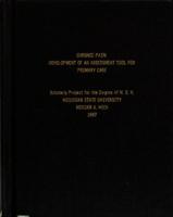 Chronic pain : development of an assessment tool for primary care