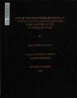 Use of the health belief model in screening for cardiovascular risk factors in the clinical setting