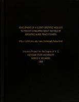 Development of a client-oriented web site to educate consumers about the role of geriatric nurse practitioners : http://pilot.msu.edu/user/holmber6/index.html