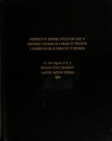 Prospects of growing apples for juice in Northwest Michigan as a means of providing a diversification alternative to growers