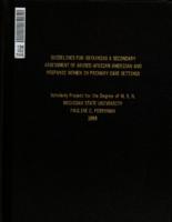 Guidelines for obtaining a secondary assessment of abused African American and Hispanic women in primary care settings