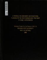 A protocol for assessment and educational planning for the non-pharmacologic treatment of stage I hypertension