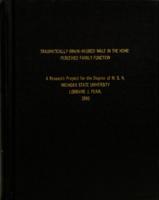 Traumatically brain-injured male in the home : perceived family function