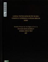 Clinical practice guideline for the early diagnosis of depression in African American women