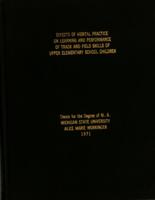 Effects of mental practice on learning and performance of track and field skills of upper elementary school children