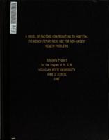 A model of factors contributing to hospital emergency department use for non-urgent health problems