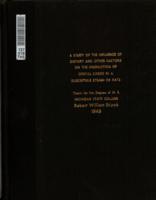 A study of the influence of dietary and other factors on the production of dental caries in a susceptible strain of rats