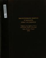 The spectographic sensitivity of manganese, cobalt and magnesium