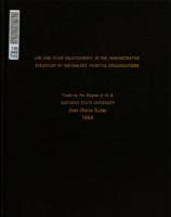 Line and staff relationships in the administrative structure of medium-size hospital organizations