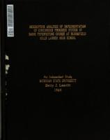 Descriptive analysis of implementation of continuous progress system in basic typewriting course at Bloomfield Hills Lahser High School