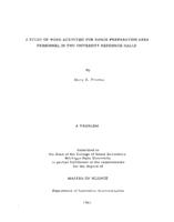 A study of work activities for range preparation area personnel in two university residence halls