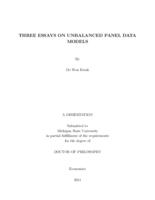 Three essays on unbalanced panel data models
