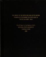 The impact of the fertilizer sub-sector reform program on the demand for fertilizer in "Office du Niger", Mali