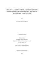 Molecular dynamics and continuum simulations of fluid flows with slip boundary conditions