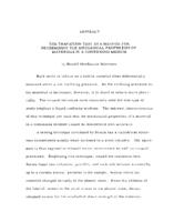 The transition test as a method for determining the mechanical properties of materials in a continuous medium