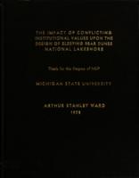 The impact of conflicting institutional values upon the design of Sleeping Bear Dunes national lakeshore
