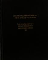 Legislation for planning : a planning act for the Republic of the Philippines