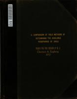 A comparison of field methods of determining the available phosphorus of soils