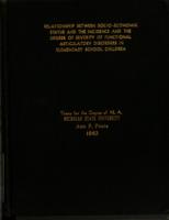 Relationship between socio-economic status and the incidence and the degree of severity of functional articulatory disorders in elementary school children