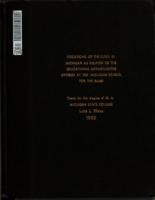 Vocations of the blind in Michigan as related to the educational opportunities offered at the Michigan school for the blind