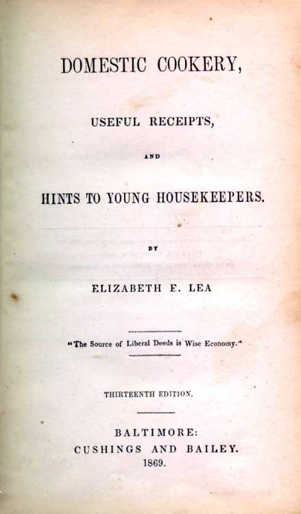 Domestic cookery, useful receipts, and hints to young housekeepers