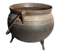 Three-legged cast iron pot