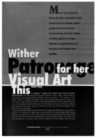Wither patronage for her visual art
