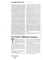 Literature matters returns