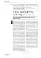 If you can talk you can sing