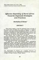 Effective reporting of rural Africa : towards improved strategies and practices