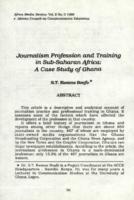 Journalism profession and training in Sub-Saharan Africa : a case study of Ghana