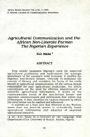 Agricultural communication and the African non-literate farmer : the Nigerian experience