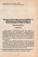 Patterns of ownership and accessibility to information and media facilities in democratizing the media in Nigeria