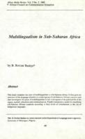 Multilingualism in Sub-Saharan Africa
