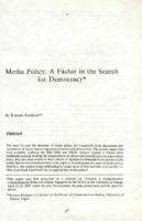 Media policy : a factor in the search for democracy