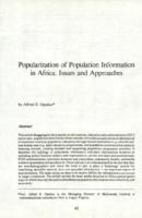 Popularization of population information in Africa : issues and approaches