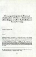 Newspaper response to national mobilization efforts : an examination of the impact of a new public policy on media coverage