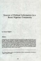 Sources of political information in a rural Nigerian community
