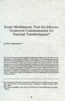 Social mobilisation : tool for effective grassroots communication for national transformation