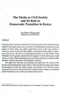 The media as civil society and its role in democratic transition in Kenya