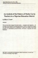 An analysis of the pattern of media use by teachers in a Nigerian education district