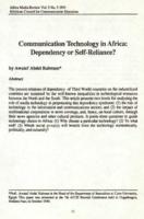 Communication technology in Africa : dependency or self-reliance?