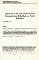 Application of the new information and communication technologies in public relations