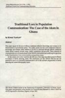 Traditional lore in population communication : the case of the Akan in Ghana