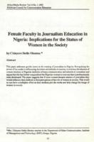Female faculty in journalism education in Nigeria : implications for the status of women in the society