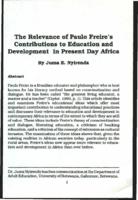 The relevance of Paulo Freire's contributions to education and development in present day Africa