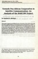 Towards Pan-African cooperation in satellite communication : an analysis of the RASCOM Project