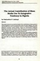The actual contribution of mass media use to integrative tendency in Nigeria
