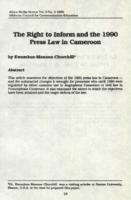 The right to inform and the 1990 press law in Cameroon