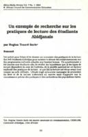 Un exemple de recherche sur les pratiques de lecture des etudiants Abidjanais